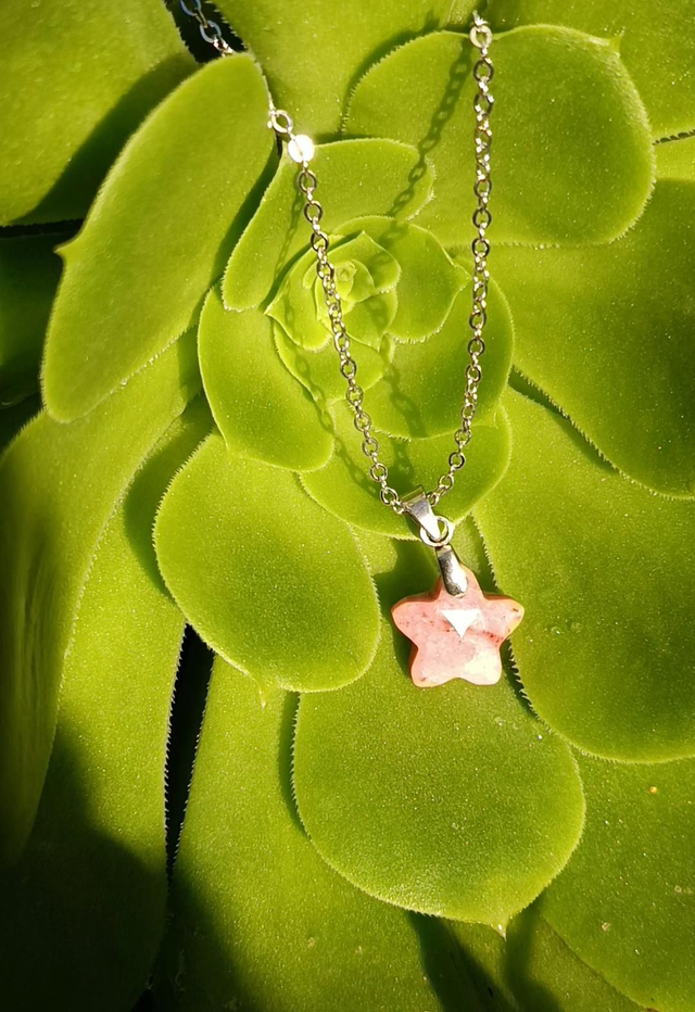 Collier étoile rhodonite 