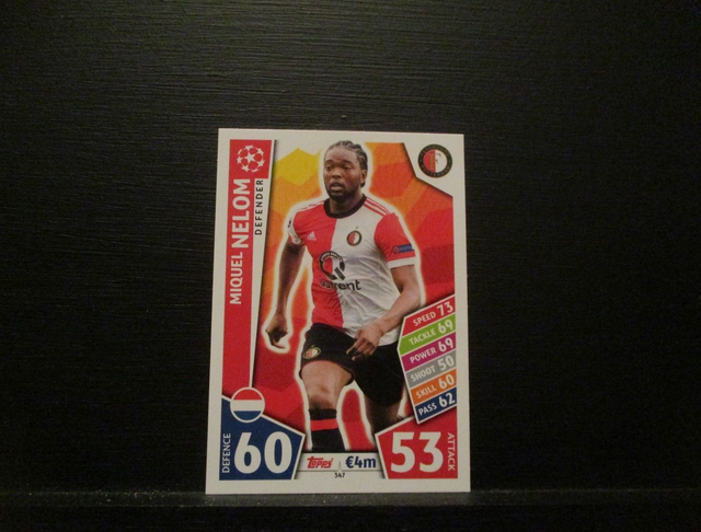 Miquel Nelom - UEFA Champions League Match Attax 2017/18 Original Trading Card #347