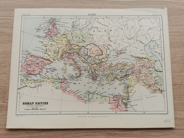 Map of the Roman Empire in the Third Century taken from the Ninth Edition of the Encyclopaedia Britannica (1875-1889)