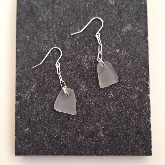 Bocca blanc - boucles en argent et verre des plages