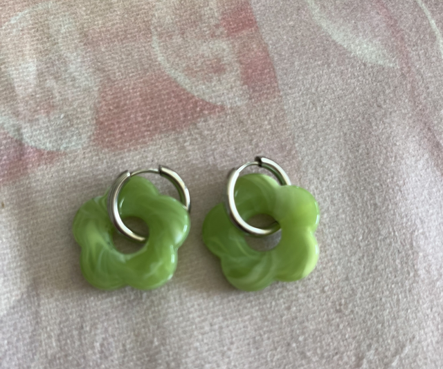 Boucles d'oreilles argentées grandes fleurs