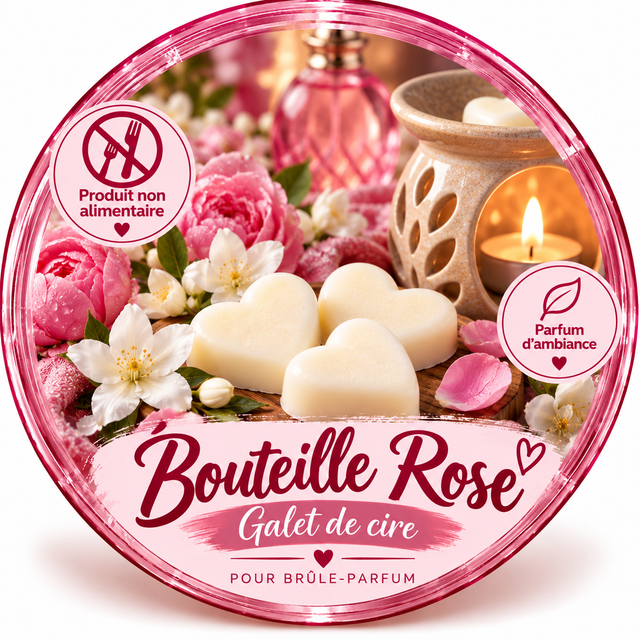 Galet de cire - Bouteille Rose