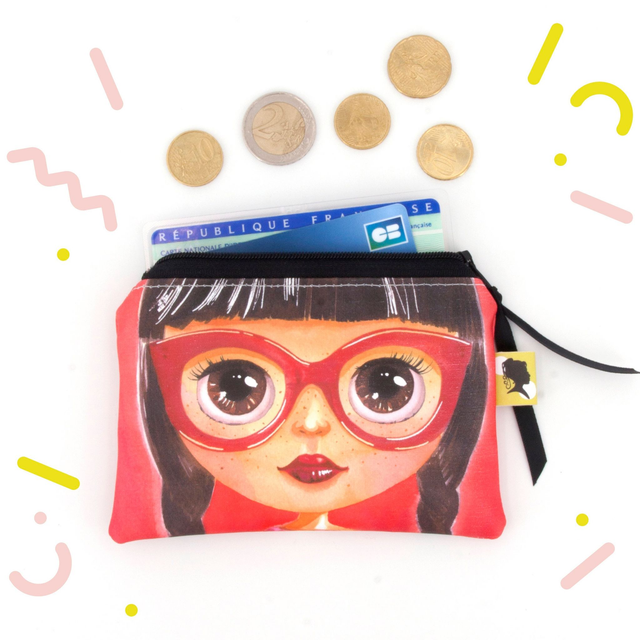 Porte monnaie zip CERISE