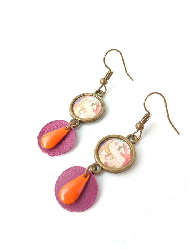 BO Médiévales Cabochon Tapisserie- CUIR et PAPIER RECYCLÉS - Pièces Artisanales et Uniques