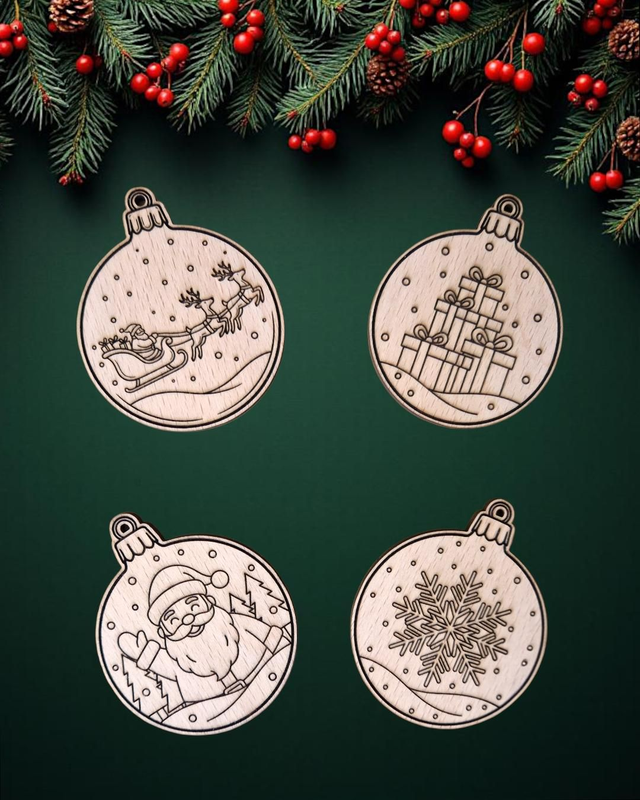 Suspension Boule de sapin (×4)