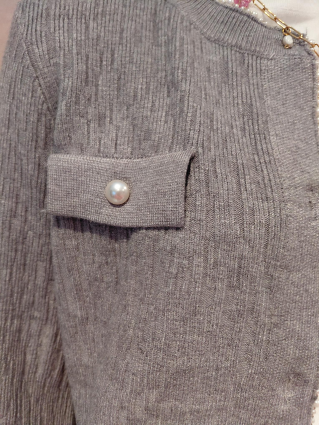 đGilet gris Ă perles â Gilet femme chic et Ă©lĂ©gantđ