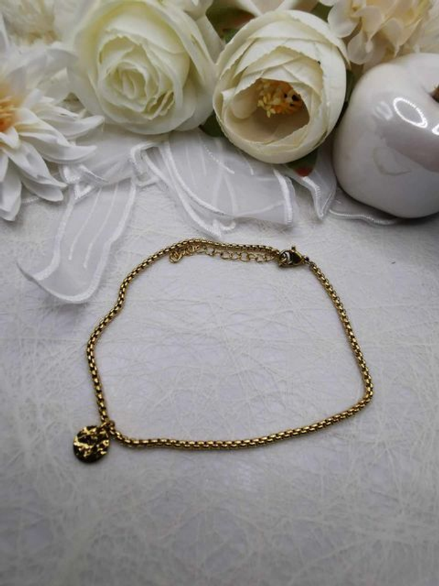 Chaîne de cheville en acier inoxydable doré 