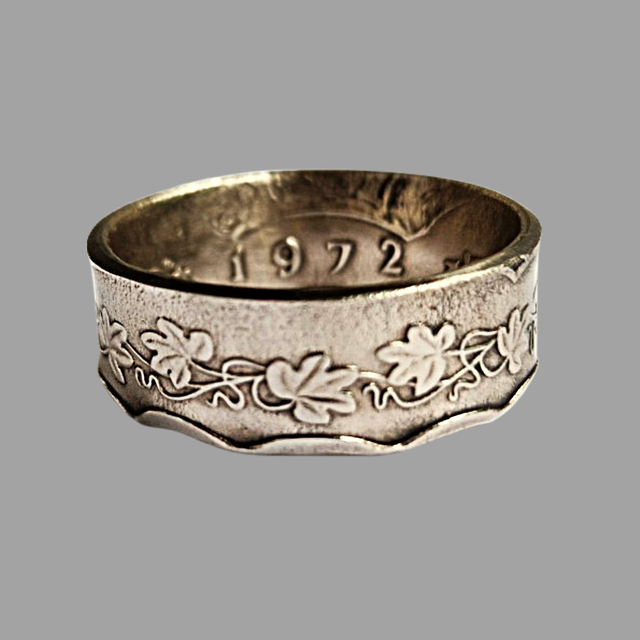 Maltan Fifty Cents 1972 Coin Ring      