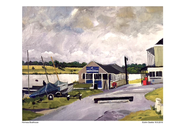 Hornsea Mere Boathouse. A3 print.