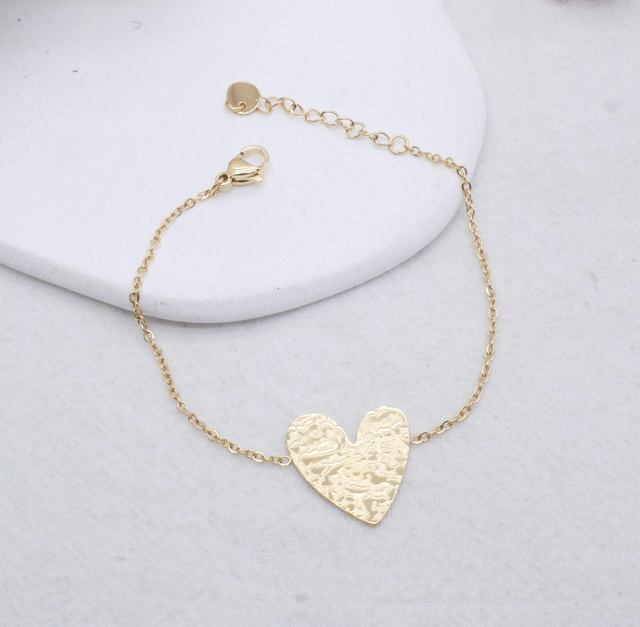 Bracelet cœur martelé 