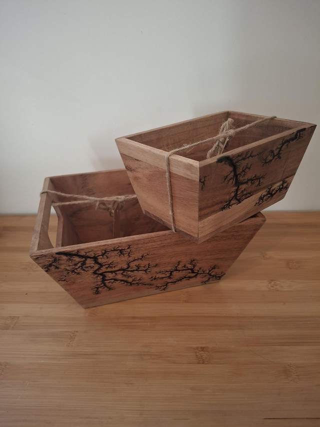 Double paniers en acacia 