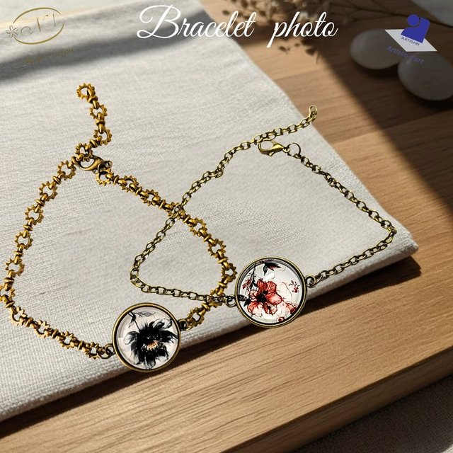 Bracelet Photo Floral unique baroque