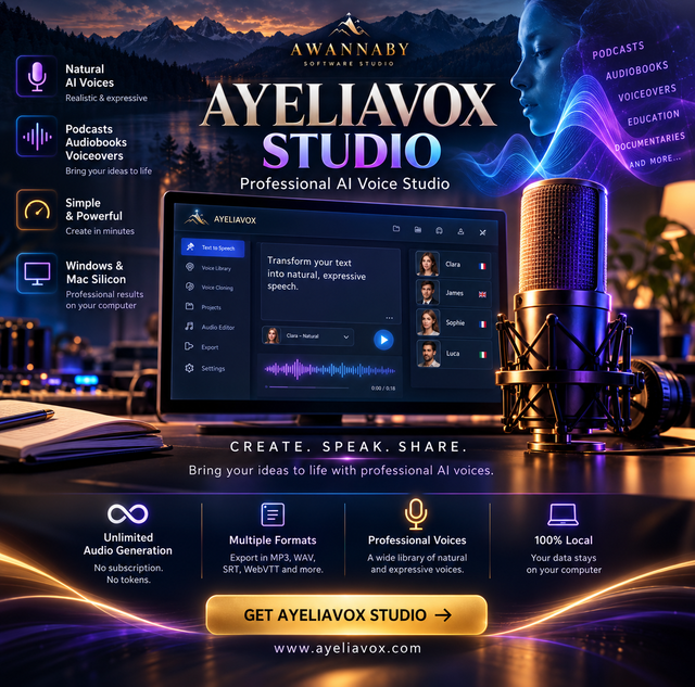 AYELIAVOX STUDIO — Professional AI Voice Studio