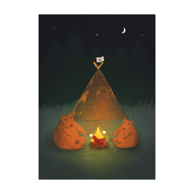 A3 Print - Campfire Bears