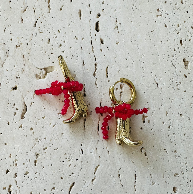 Oorbellen cowboylaarzen goud 