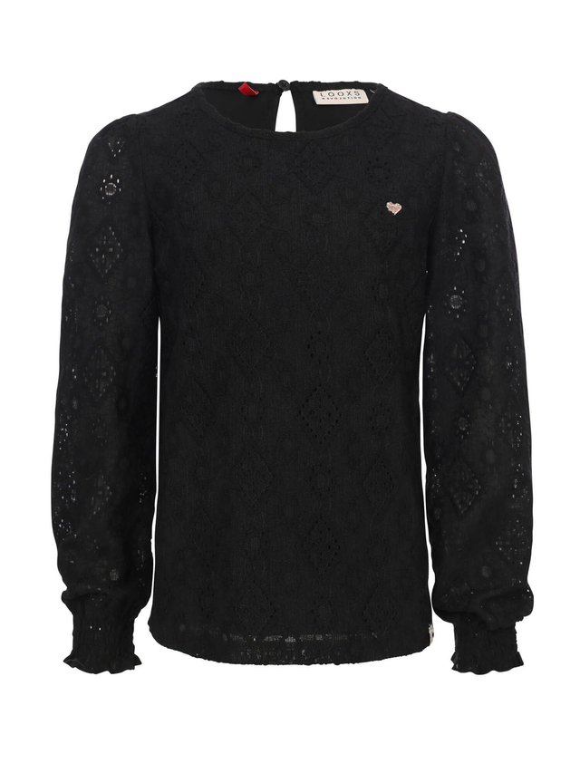 LOOXS Pebble Black Little fancy lace top