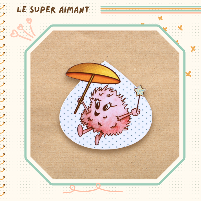 Le super aimant illustré avec une momote