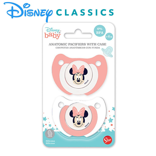 2 CHUPETES +6 M C/FUNDA MINNIE