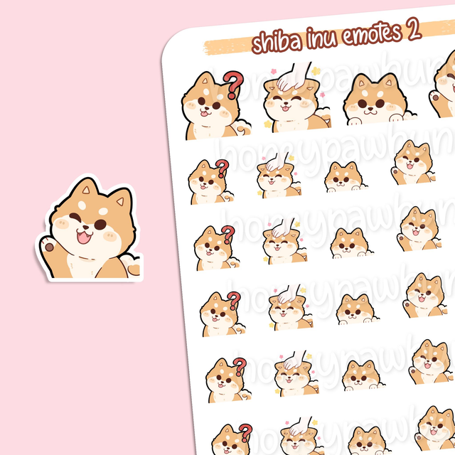 Shiba Inu Emotes No. 2 Sticker Sheet - ST2316