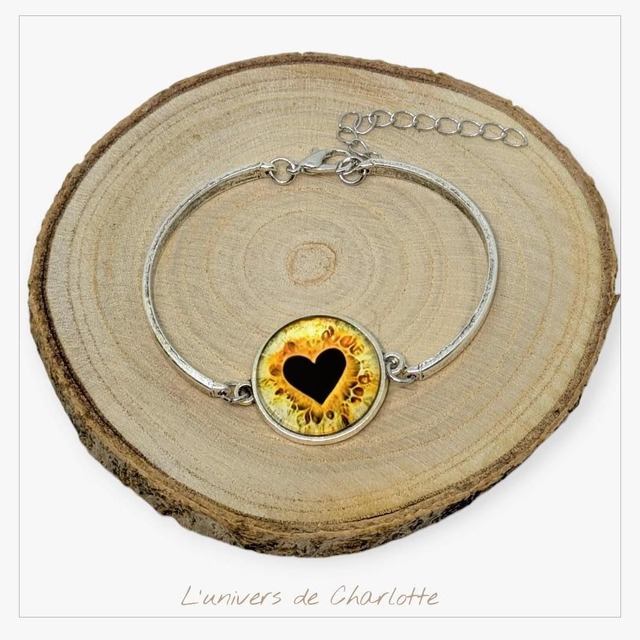 Bracelet &quot;Jaune&quot; coeur acier C-03