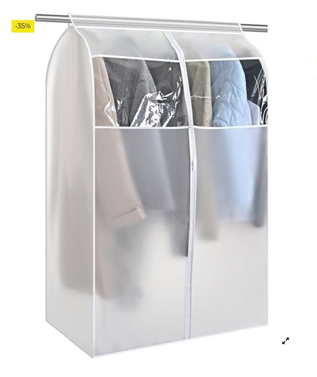 ZWMYF Funda Protectora para Armario 80x60x90 cm con Ventana Transparente - Fundas Colgantes para Trajes, Abrigos y Vestidos