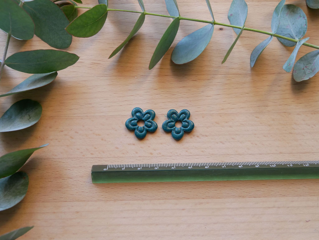 Double fleur vert foncé