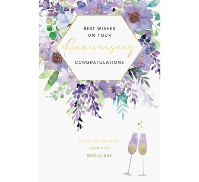 Anniversary Best Wishes Greetings Card Luxury Verse Insert Congrats Love