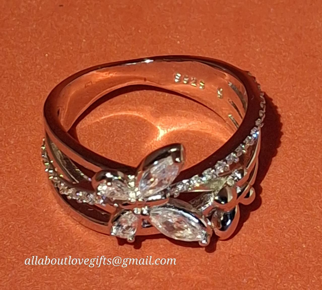 Ring Stunning Silver 925 Butterfly Ring.