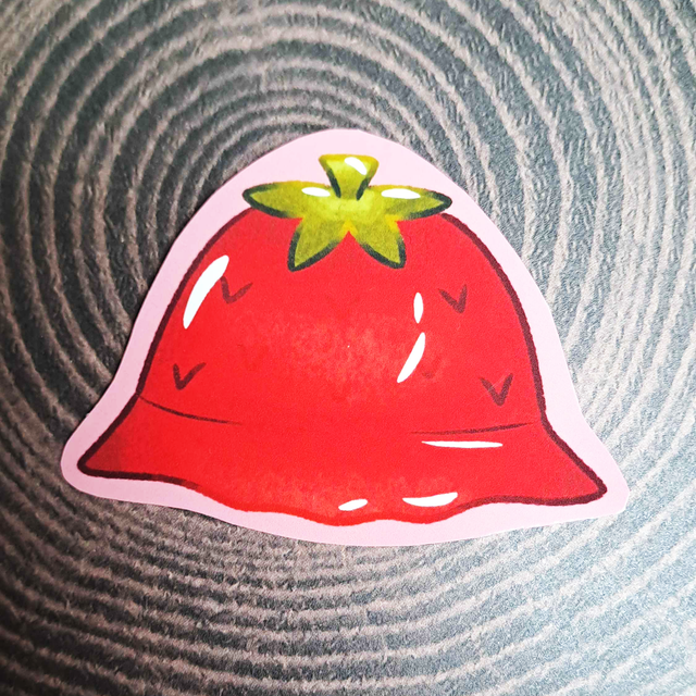 Strawberry Bucket Hat Sticker