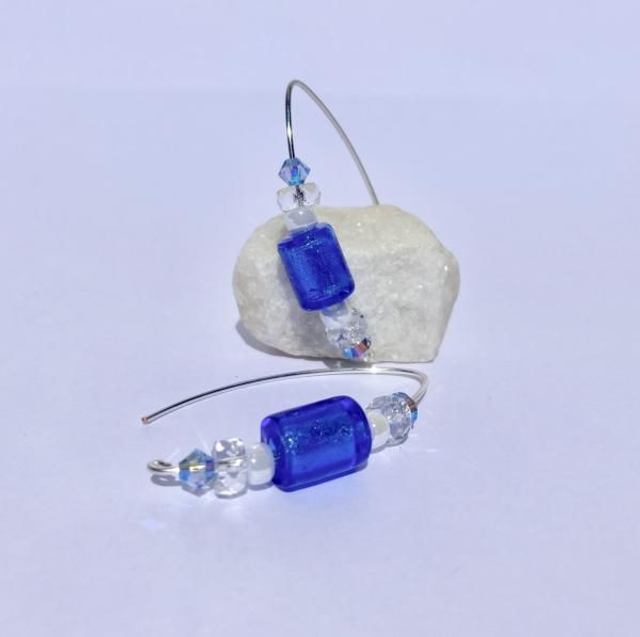 Boucles d'Oreille - Bleu Océan 