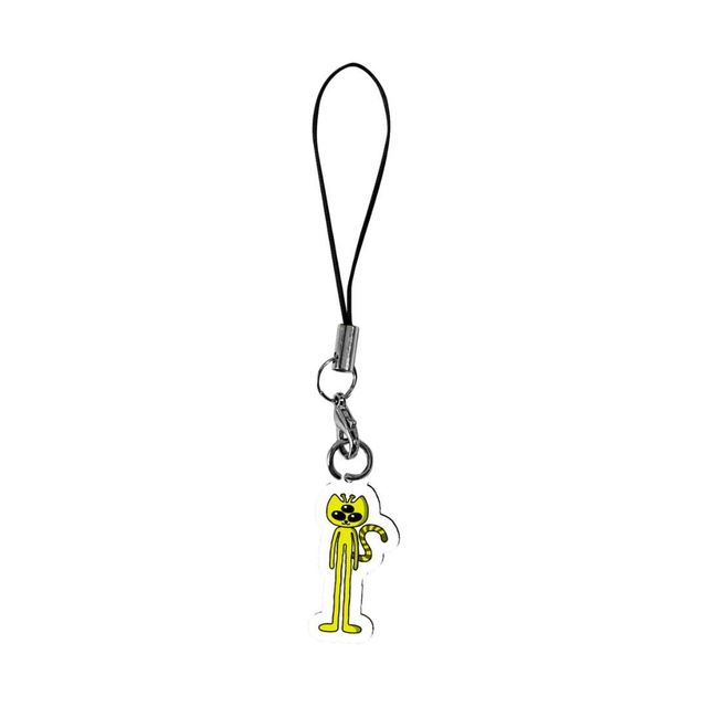 Yellow Alien Cat Acrylic Phone Charm