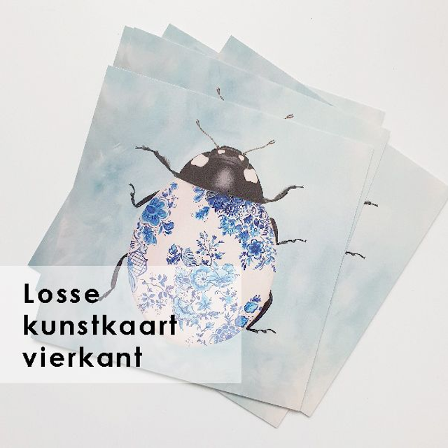 Losse postkaart Lady Blue - vierkant (zonder envelop) 
