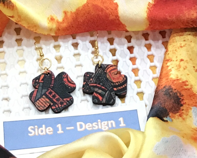 Two in One Mixed Colour Dangling Earrings- 2SD17