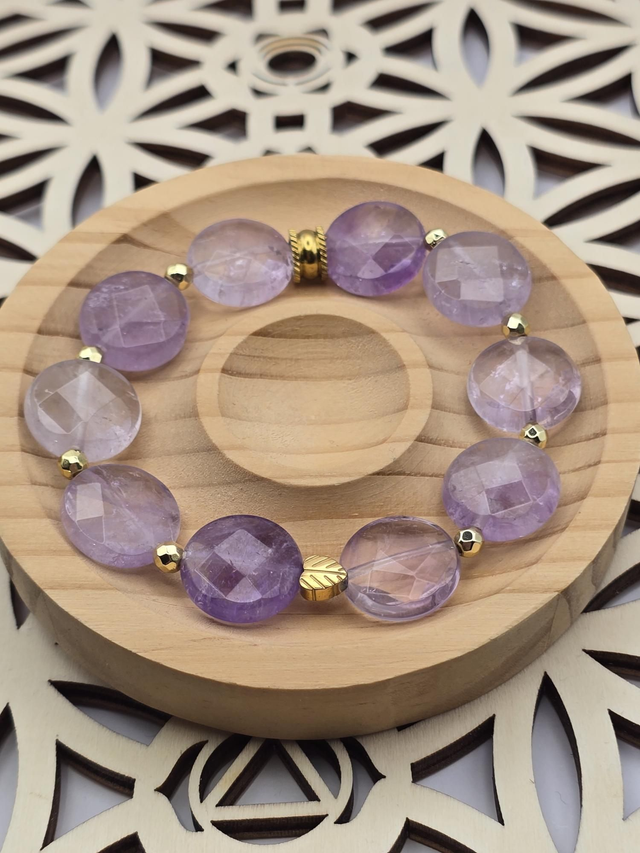Bracelet Améthyste rond à facettes 