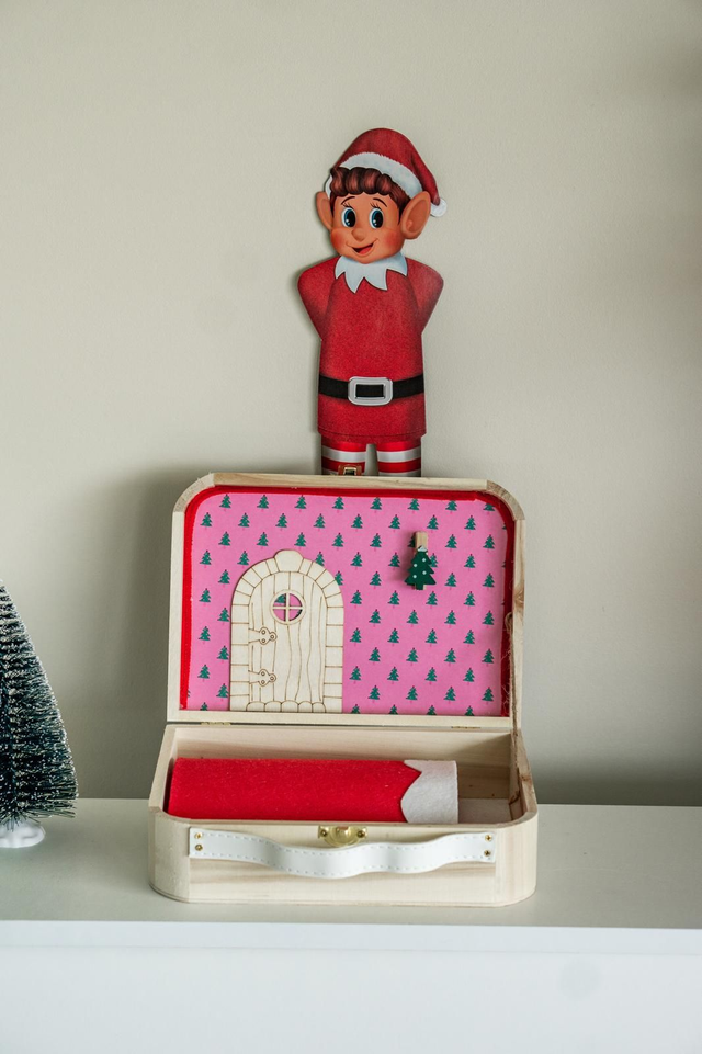 Mini valise magique - motif sapins roses
