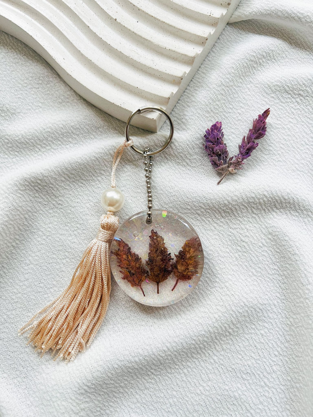 Chaveiro com Flores de Lavanda pra Equilíbrio e Paciência