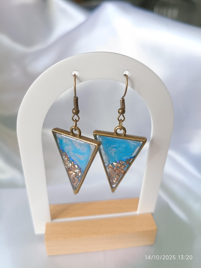 Boucle d'oreille Géode Marine