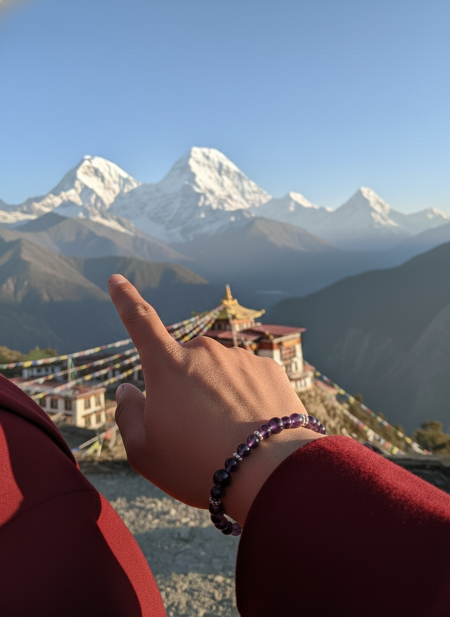 Éveillez votre Sérénité : Bracelet Tibétain en Améthyste