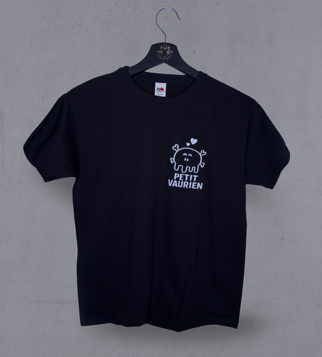 T-shirt enfant “Petit Vaurien” Squelette Noir 