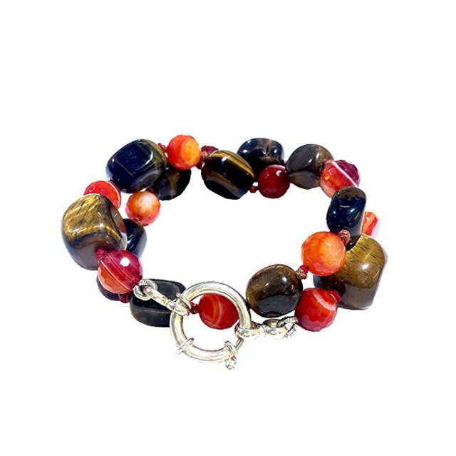 Bracciale a due giri con pietre dure
