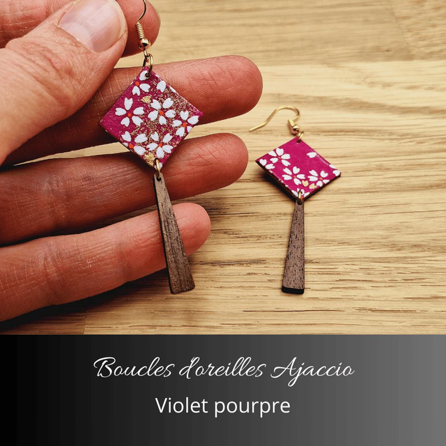 Boucles d&#039;oreilles Ajaccio - Violet pourpre