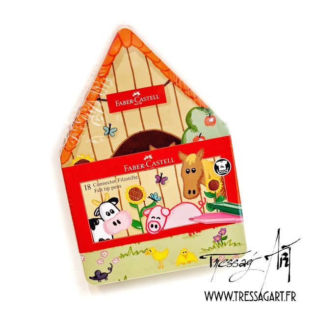 FABER CASTELL - COFFRET FEUTRES PAR 18 MAISON FERME - FB123