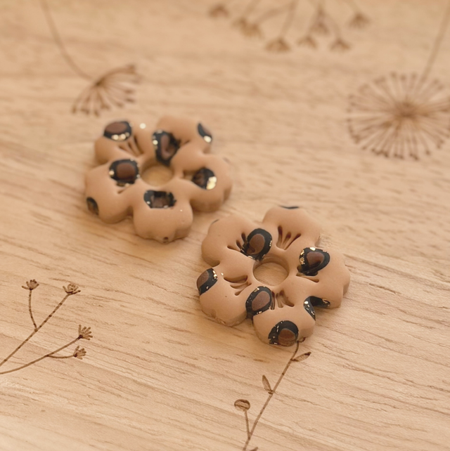 Pampilles grosses fleurs (Léopard)