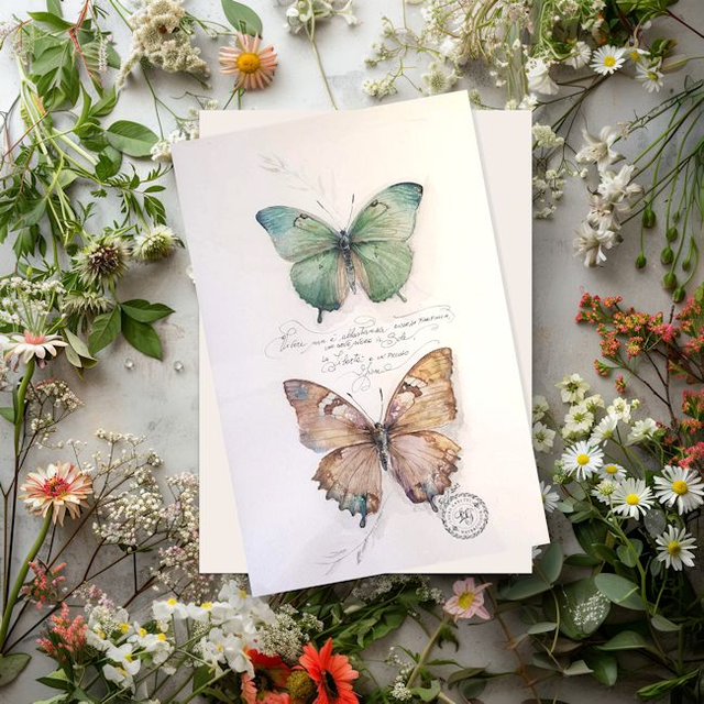 Original Watercolor Painting,   Butterflies