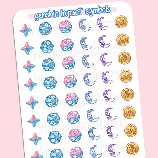 Genshin Impact Symbols Sticker Sheet - ST2318