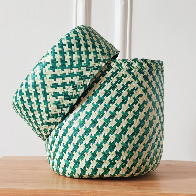 Panier rangement - taille S - Naturel & Vert
