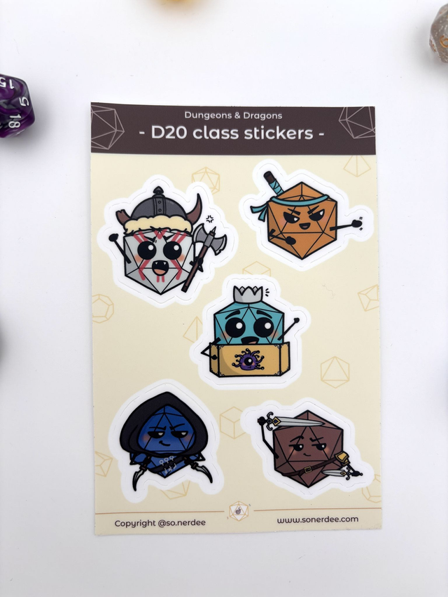 D20 Stickers sheet - Brown version