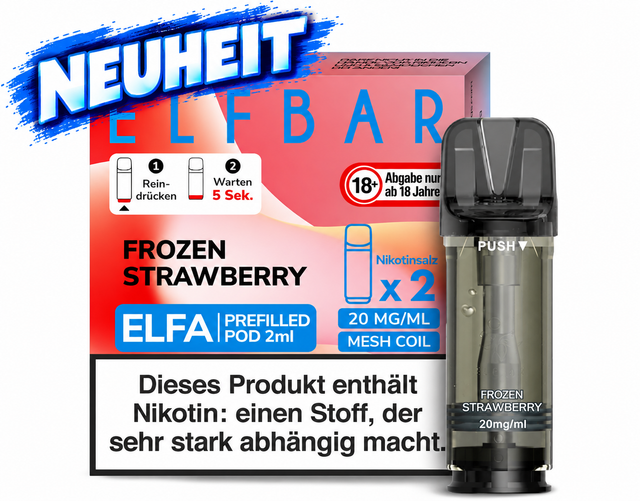 ELFBAR ELFA Pods – Frozen Strawberry – 20 mg/ml – 2er Pack