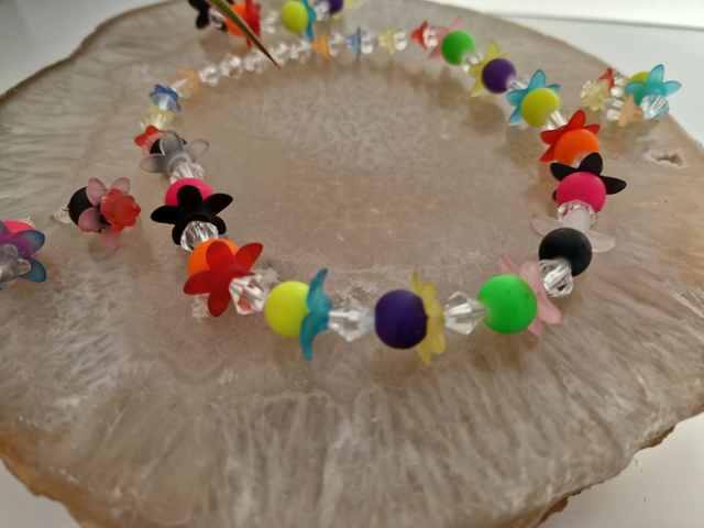 Parure Bijoux Petite Fille 4 Pieces Perles Fleurs Multicolore Flashy