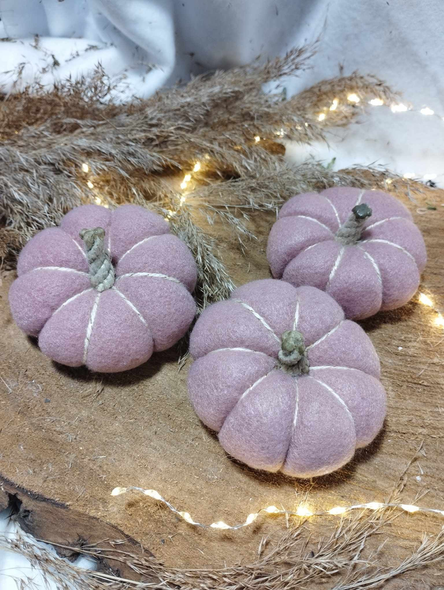 Citrouilles en tissus - rose